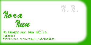 nora nun business card